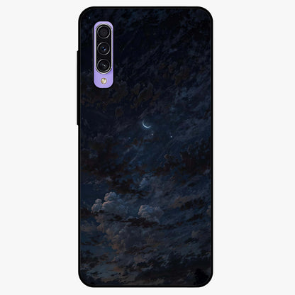 Lunar Veil Silence Glass Case showing flat back view with mystical moon veil artwork and glossy glass finish.