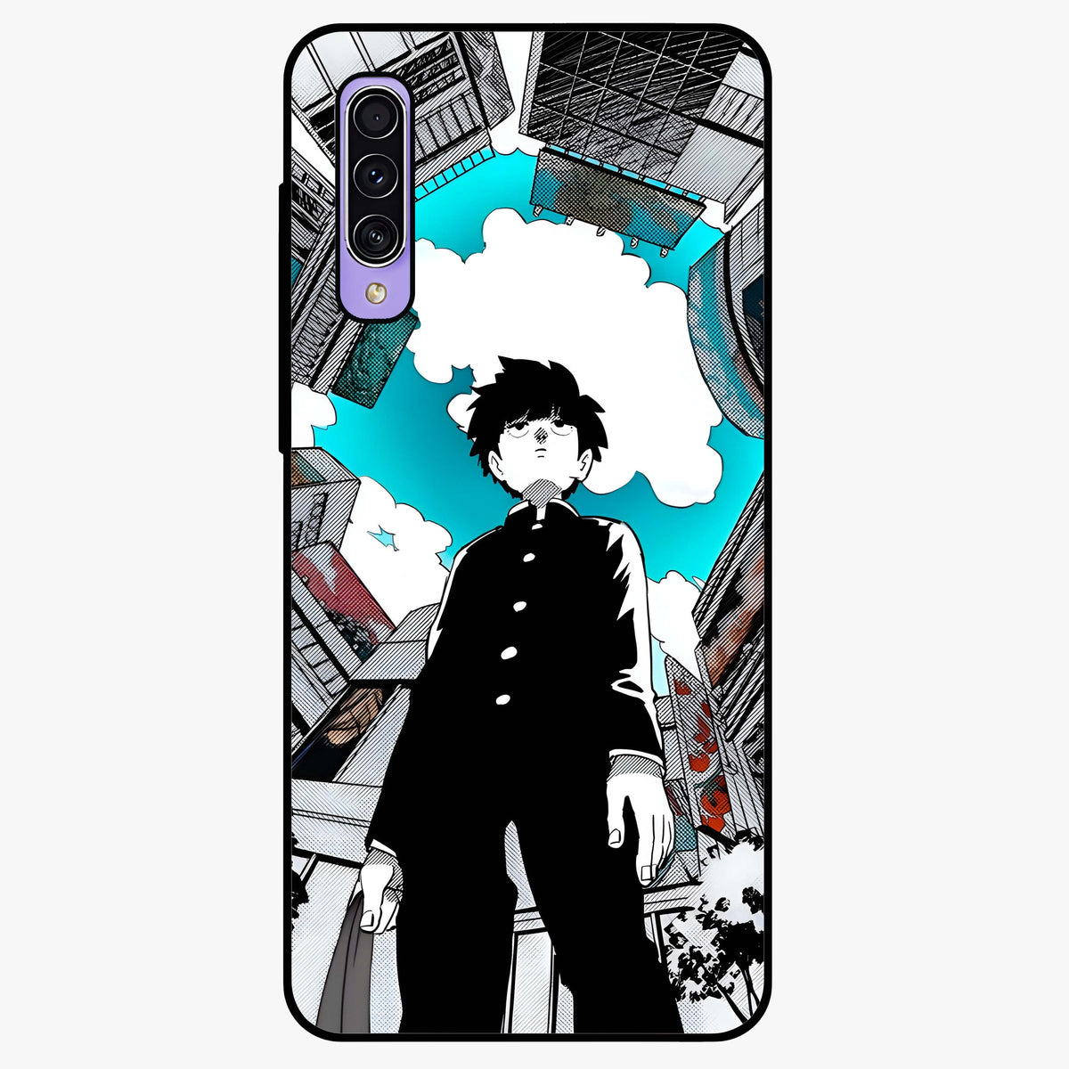 Silent Psychic Awakening Glass Case showing flat back view with mystical psychic themed artwork and glossy glass finish.