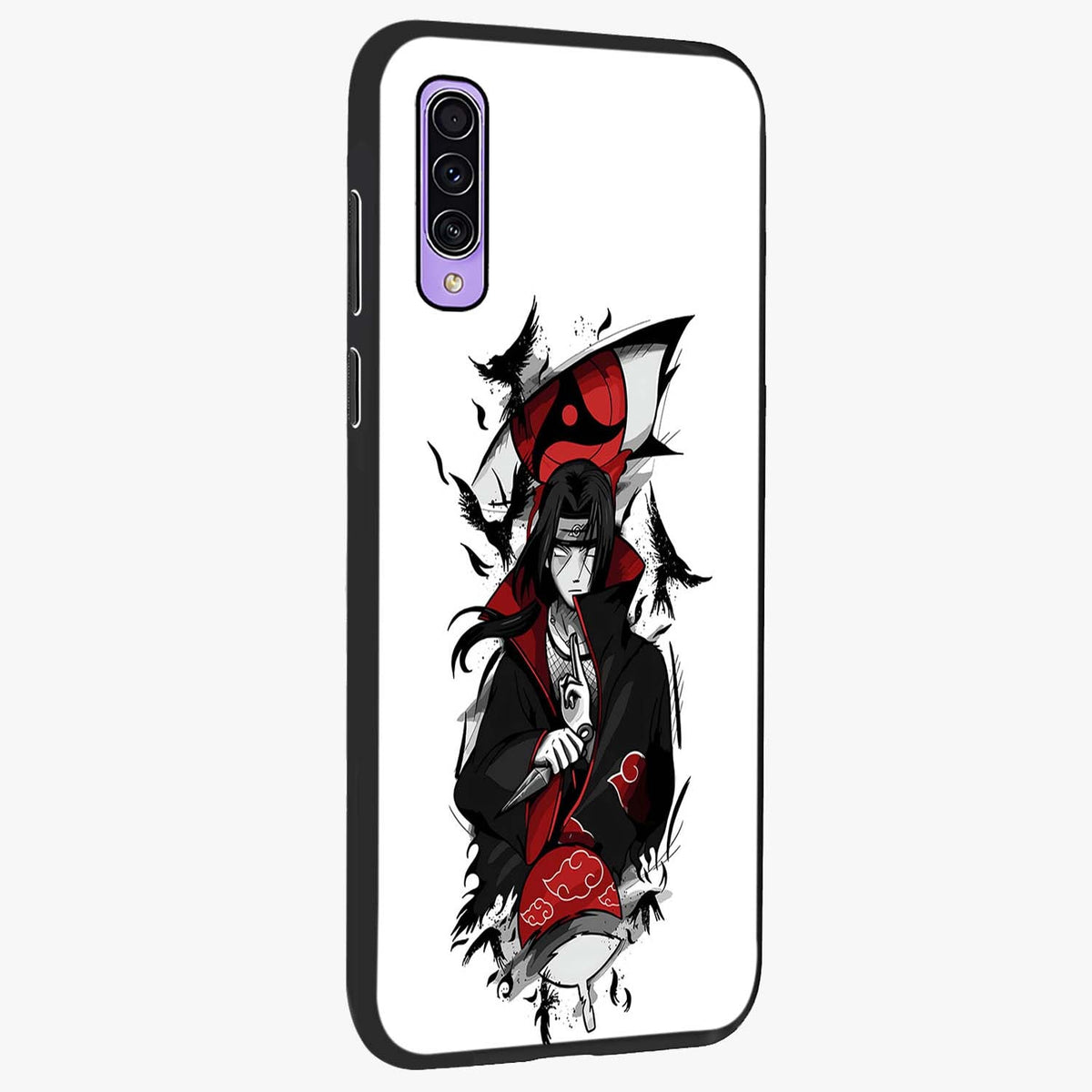 Itachi Limited Edition Naruto Anime Glass Case upright view showcasing intense anime artwork with powerful character theme.
