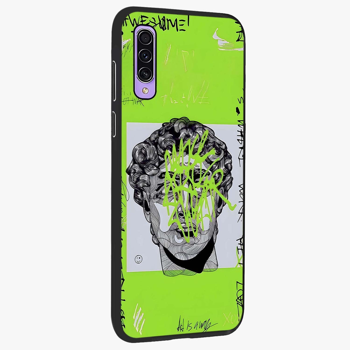 Neo Graffiti Rebellion Glass Case upright view showcasing colorful graffiti artwork with bold modern street style.