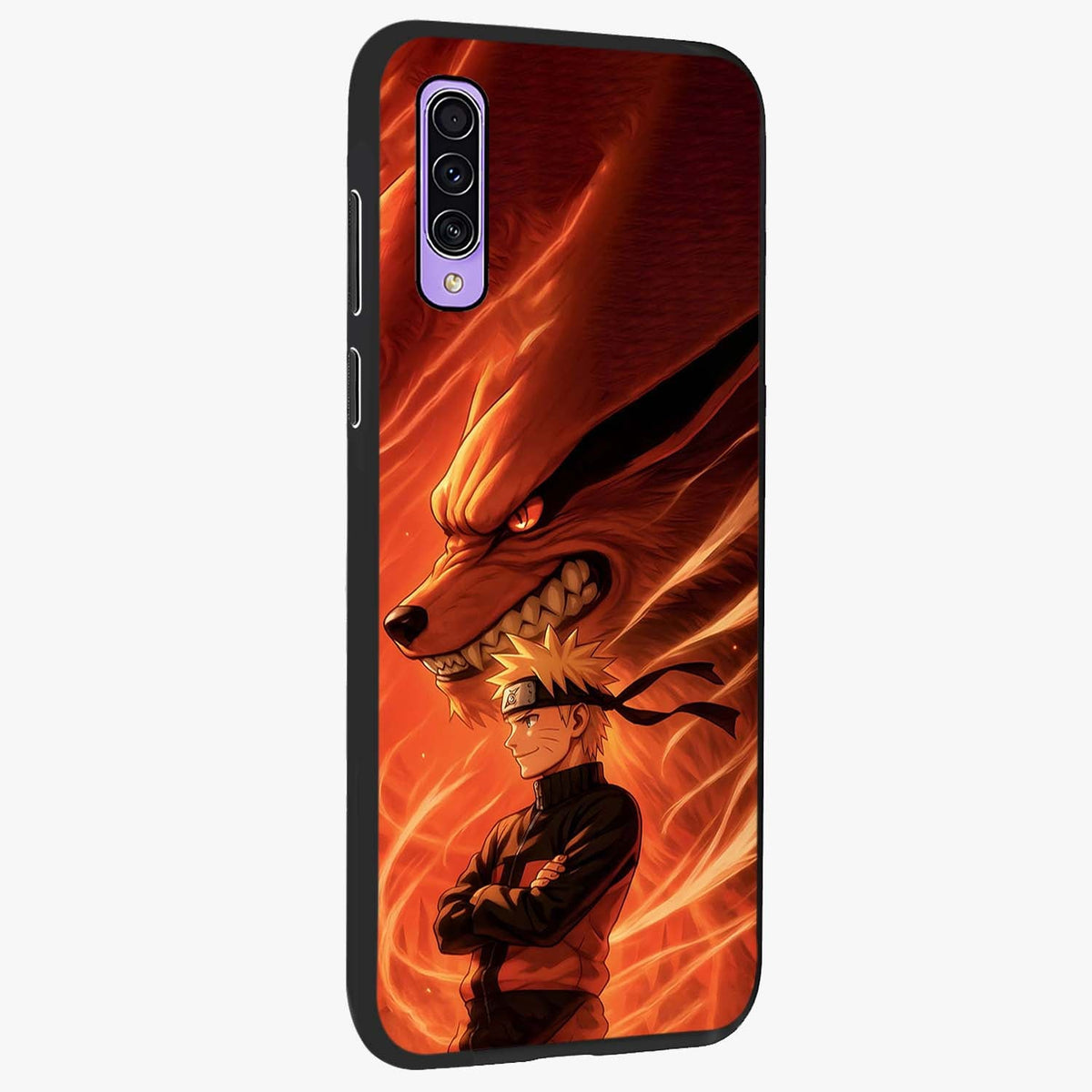 Nine Tails Legacy Glass Case upright view showcasing dramatic nine-tails artwork with intense anime themed design.