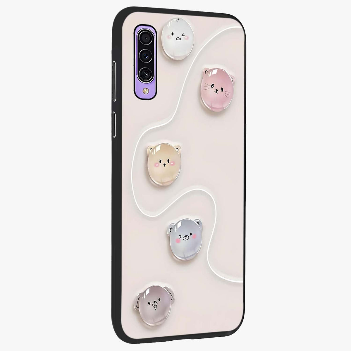 Puffy Face Parade Glass Case upright view showcasing adorable character artwork with cheerful animated theme.