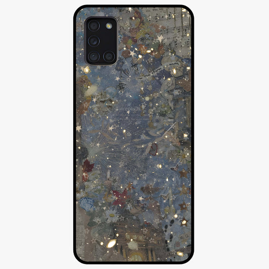Aesthetic Astrolophia Glass Case showing flat back view with dreamy aesthetic design and glossy glass finish.