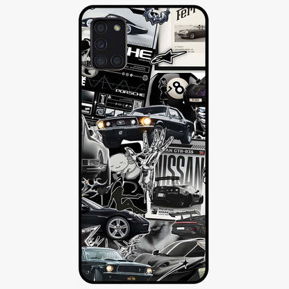 Aesthetic Dark Love Glass Case showing flat back view with dark romantic artwork and glossy glass finish.