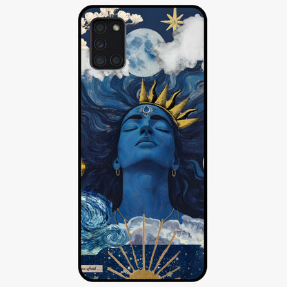 Aesthetic Lord Shiva Glass Case showing flat back view with divine Shiva artwork and glossy glass finish.