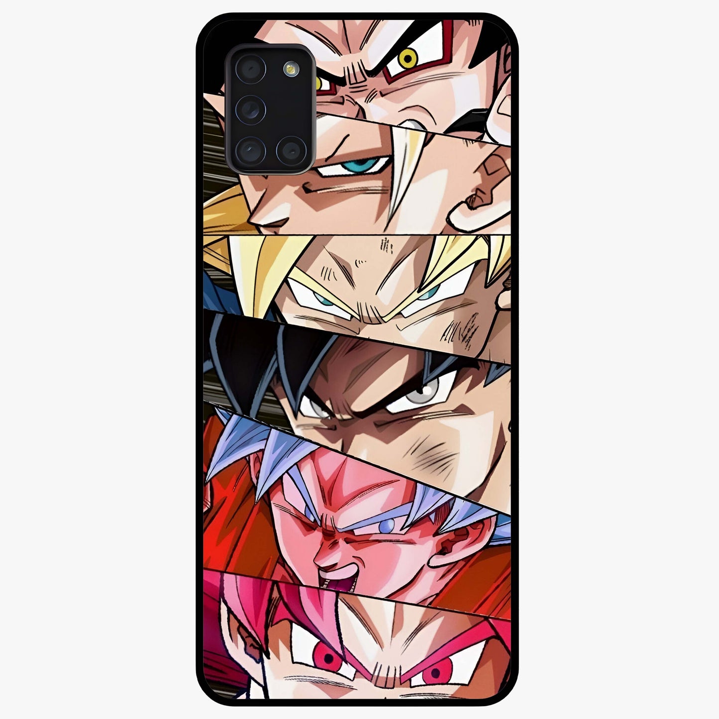 Anime Character Glass Case showing flat back view with vibrant anime artwork and glossy glass finish.