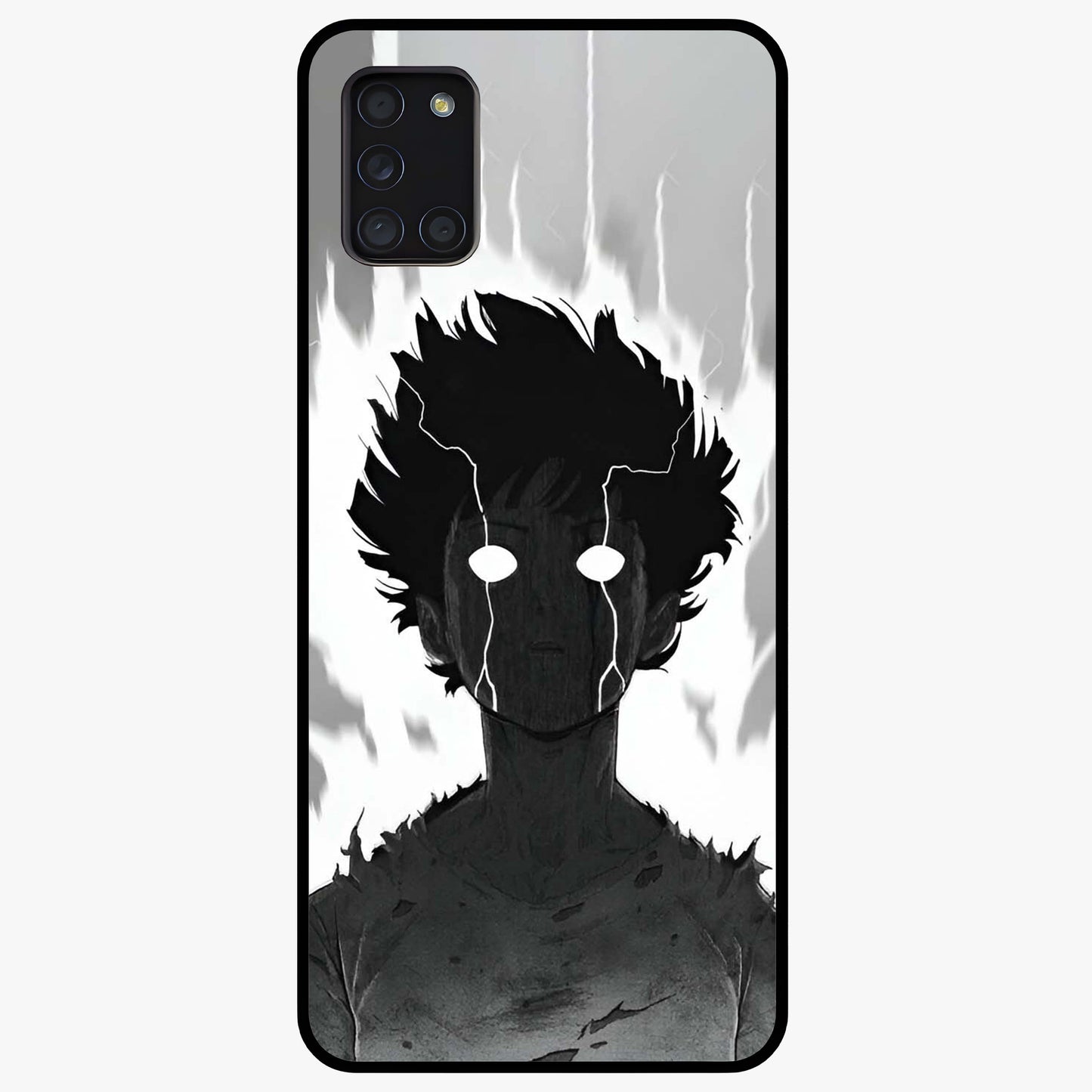 Awakened Inner Rage Glass Case showing flat back view with intense artistic artwork and glossy glass finish.