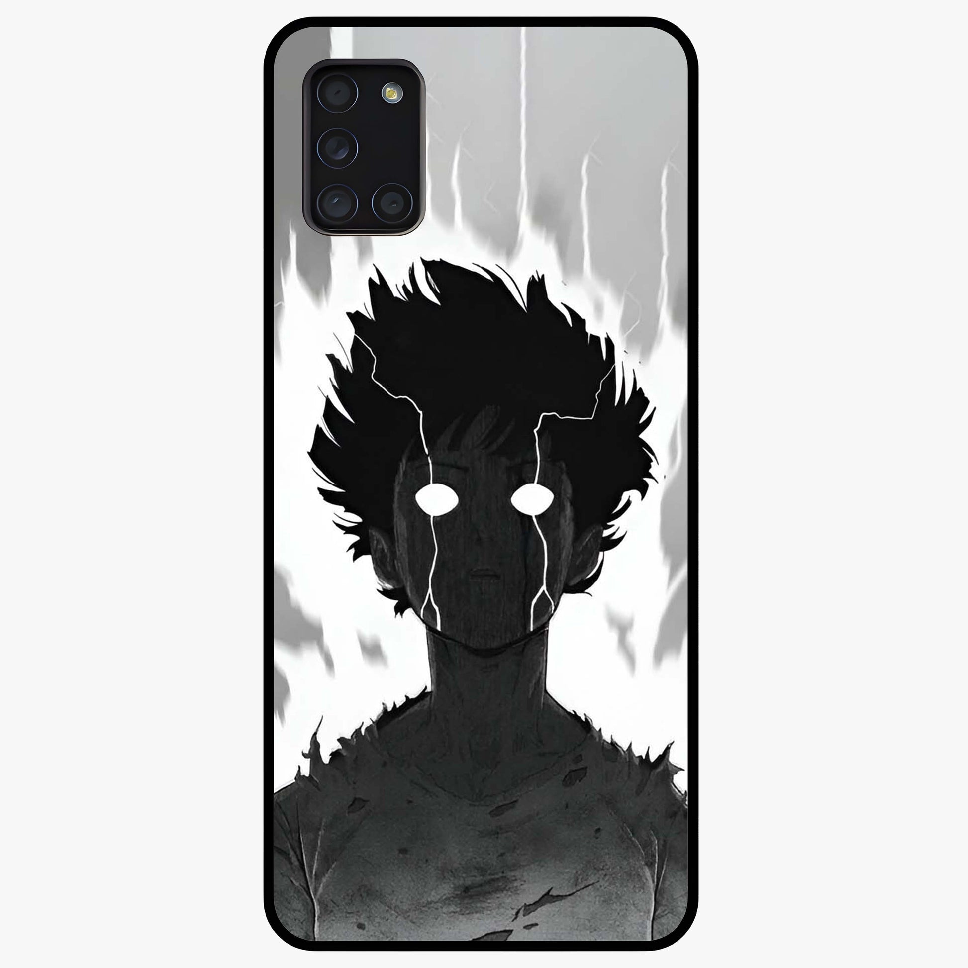 Awakened Inner Rage Glass Case showing flat back view with intense artistic artwork and glossy glass finish.