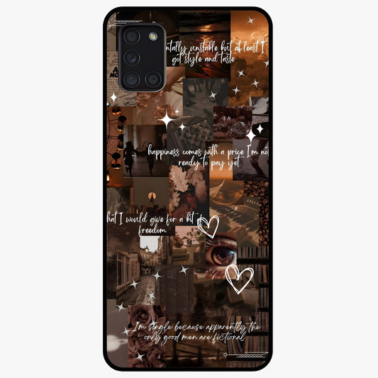 Bittersweet Aesthetic Chaos Glass Case showing flat back view with artistic chaotic aesthetic design and glossy glass finish.
