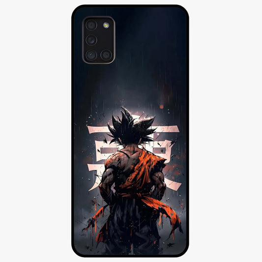 Dark Warrior In Rain Glass Case showing flat back view with warrior artwork in rainy atmosphere and glossy glass finish.