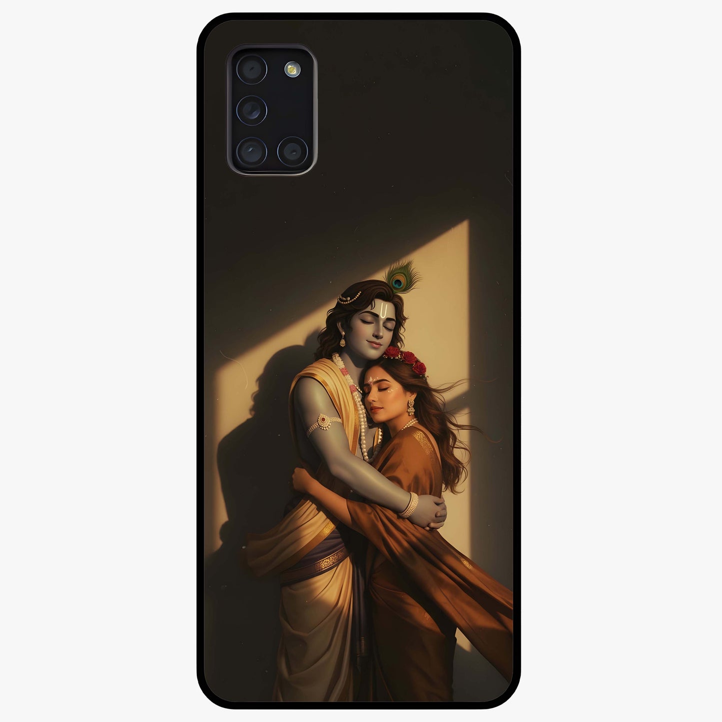 Divine Eternal Love Glass Case showing flat back view with spiritual love themed artwork and glossy glass finish.