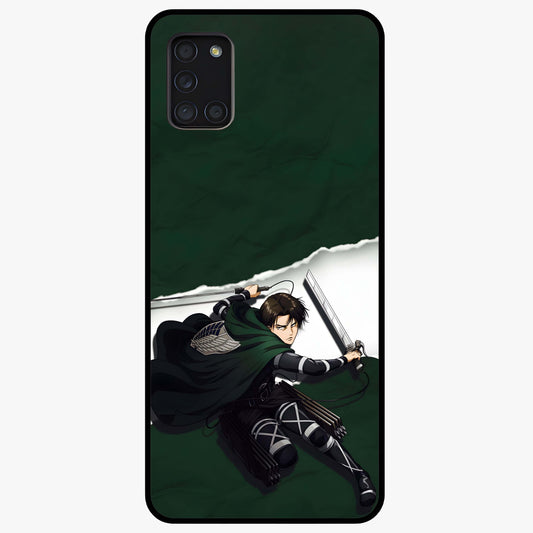 Emerald War Vanguard Glass Case showing flat back view with powerful warrior themed artwork and glossy glass finish.