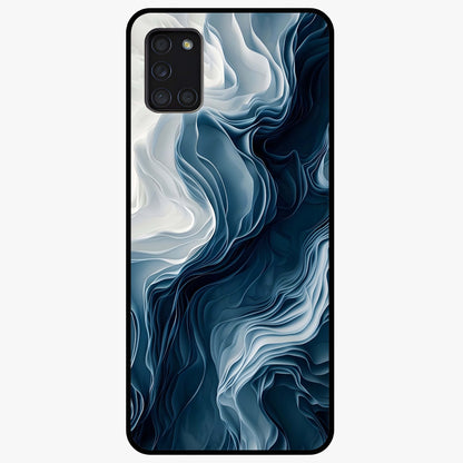 Ethereal Paper Marble Glass Case showing flat back view with soft marble paper texture artwork and glossy glass finish.