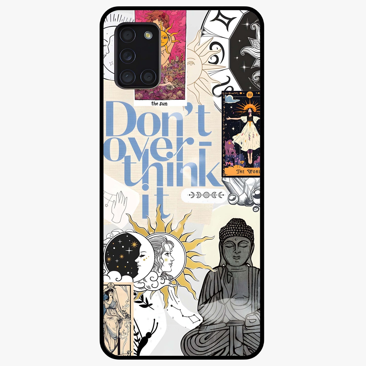Ethereal Thoughts Glass Case showing flat back view with dreamy artistic artwork and glossy glass finish.