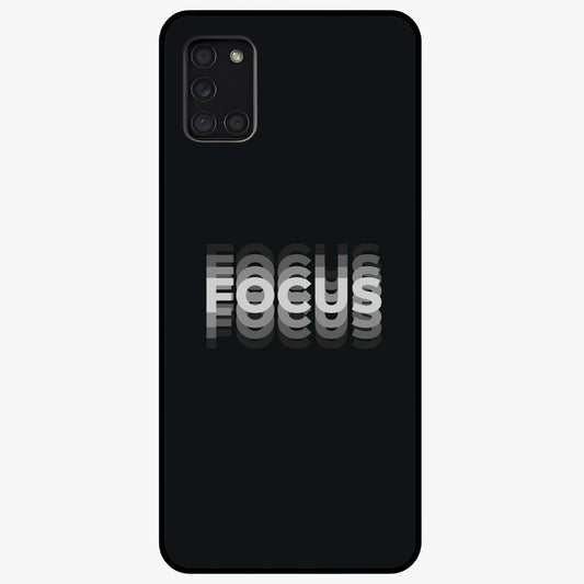 Focused Blade Discipline Glass Case showing flat back view with warrior sword themed artwork and glossy glass finish.