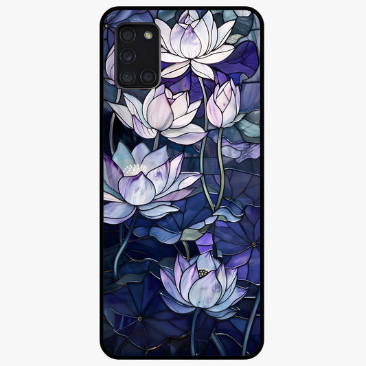 Gloss Petal Rush Glass Case showing flat back view with glossy flower petal artwork and smooth glass finish.