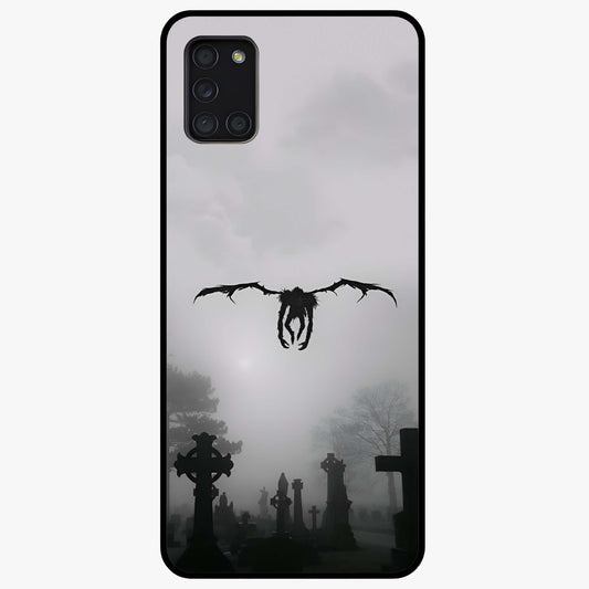 Graveyard Shadow Descent Glass Case showing flat back view with dark graveyard themed artwork and glossy glass finish.
