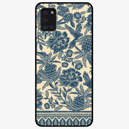 Heirloom Wild Bloom Glass Case showing flat back view with vintage inspired wild flower artwork and glossy glass finish.
