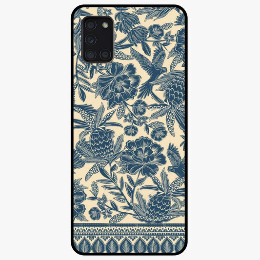 Heirloom Wild Bloom Glass Case showing flat back view with vintage inspired wild flower artwork and glossy glass finish.