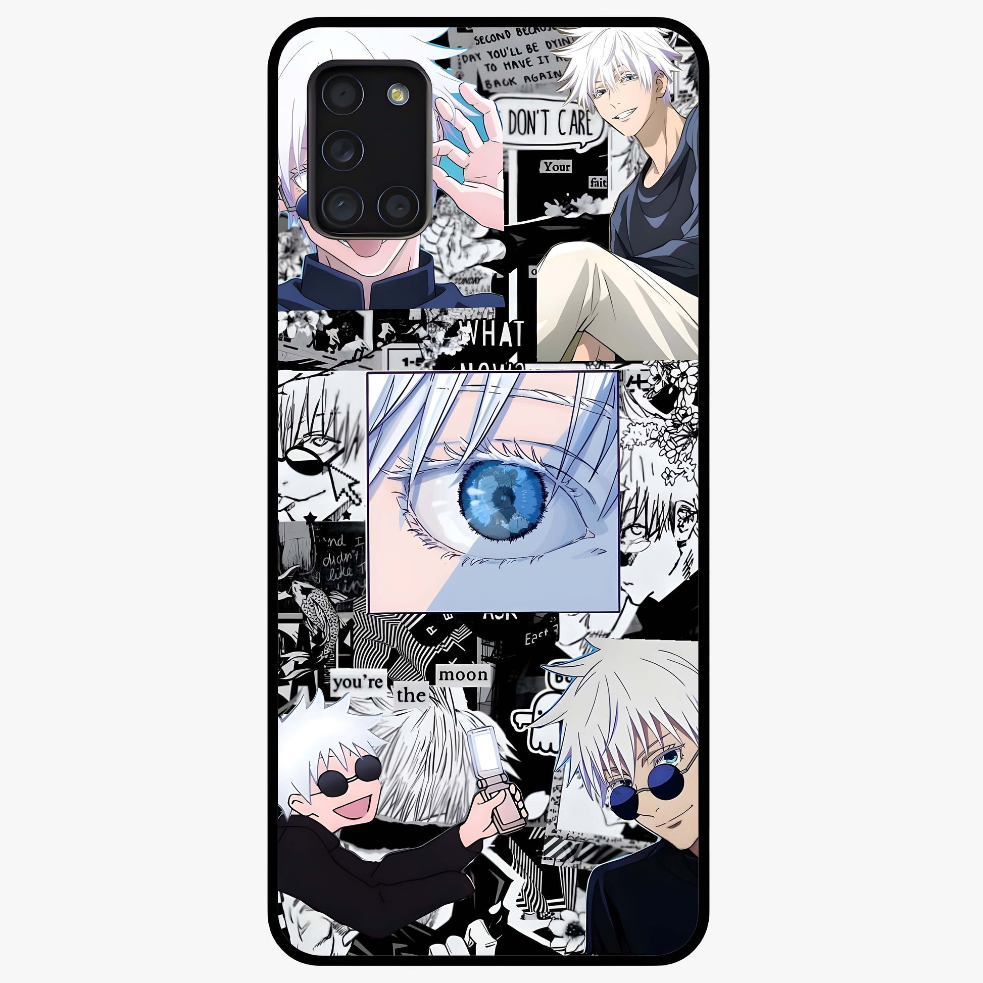 Infinity Sorcerer Chaos Glass Case showing flat back view with mystical sorcerer themed artwork and glossy glass finish.