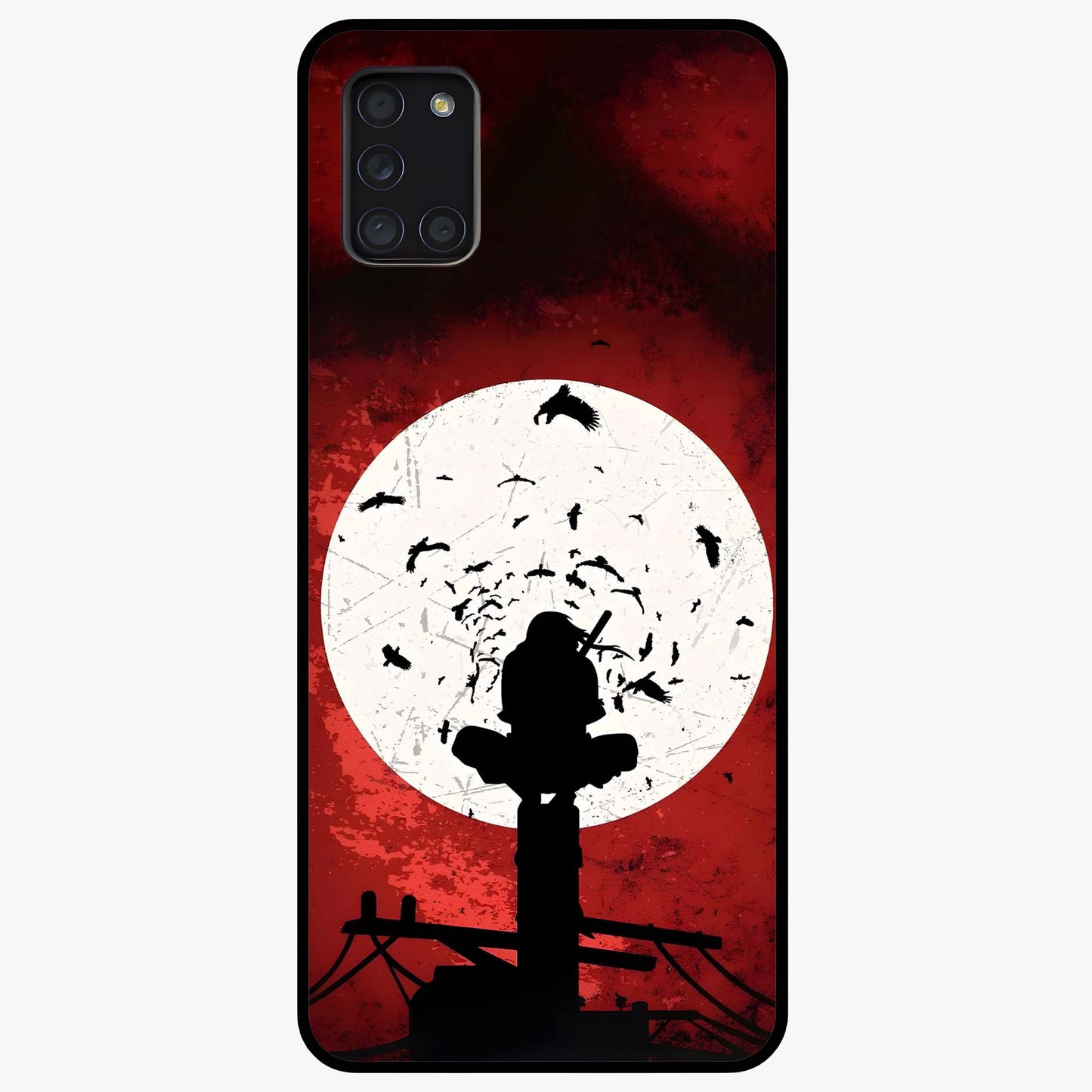Itachi Limited Edition Naruto Anime Glass Case showing flat back view with iconic anime character artwork and glossy glass finish.