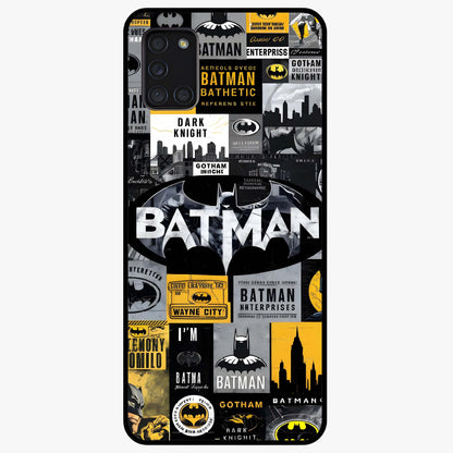 Knight Gotham Rise Glass Case showing flat back view with dark hero inspired artwork and glossy glass finish.