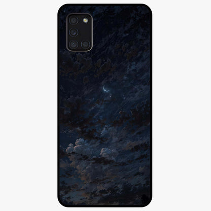 Lunar Veil Silence Glass Case showing flat back view with mystical moon veil artwork and glossy glass finish.