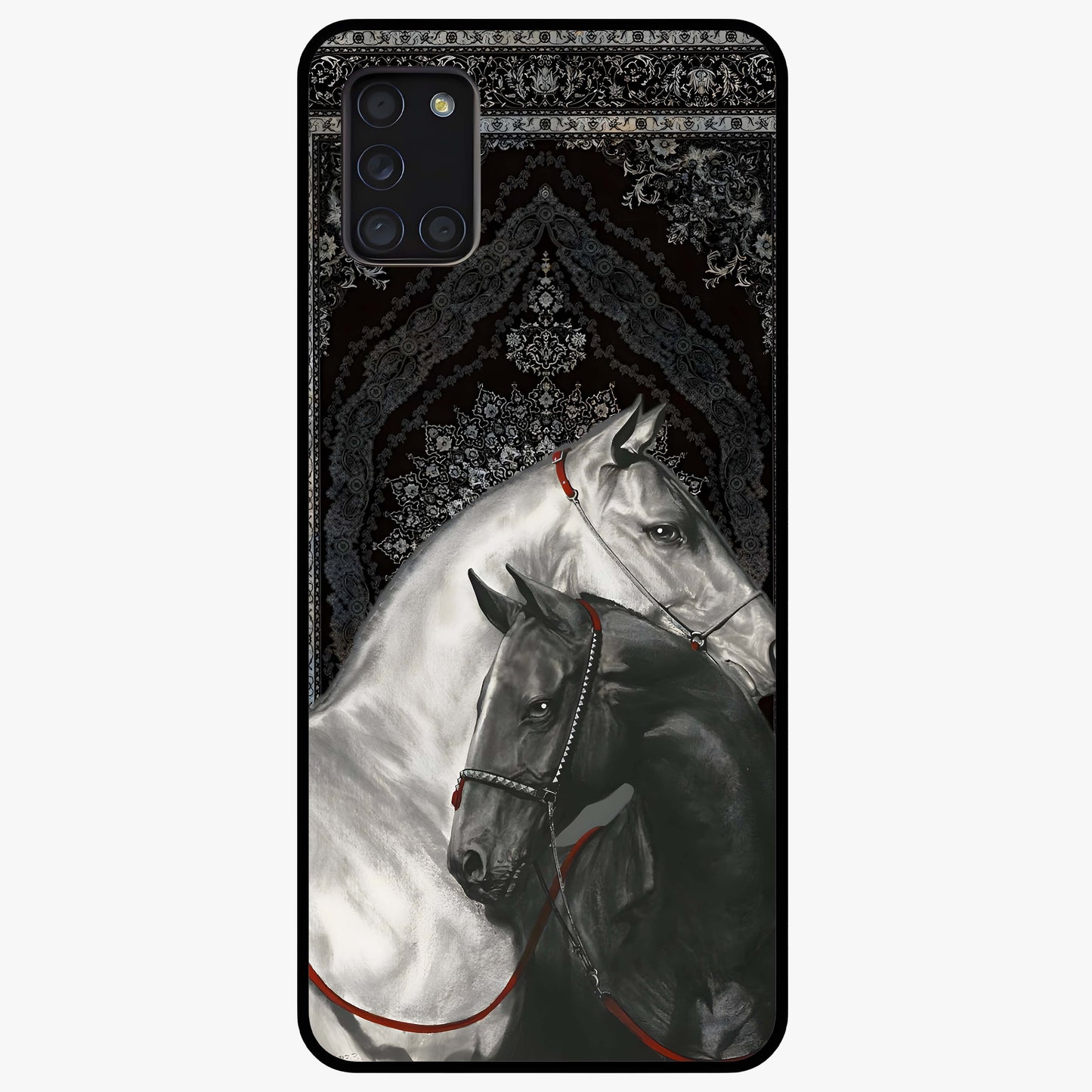Majestic Ride Legacy Glass Case showing flat back view with powerful automotive inspired artwork and glossy glass finish.