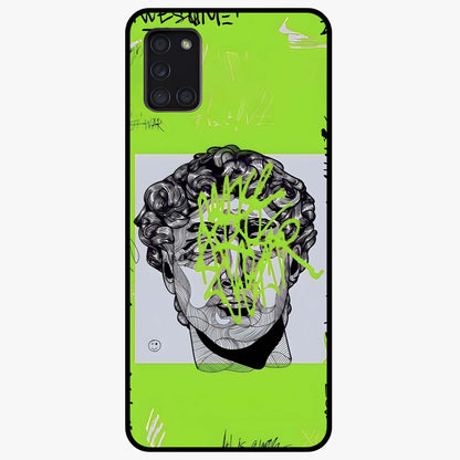 Neo Graffiti Rebellion Glass Case showing flat back view with vibrant graffiti artwork and glossy glass finish.