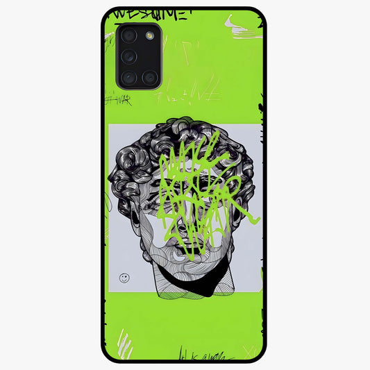 Neo Graffiti Rebellion Glass Case showing flat back view with vibrant graffiti artwork and glossy glass finish.