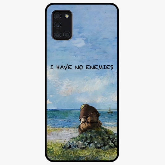 Peace Beyond War Glass Case showing flat back view with symbolic peace themed artwork and glossy glass finish.