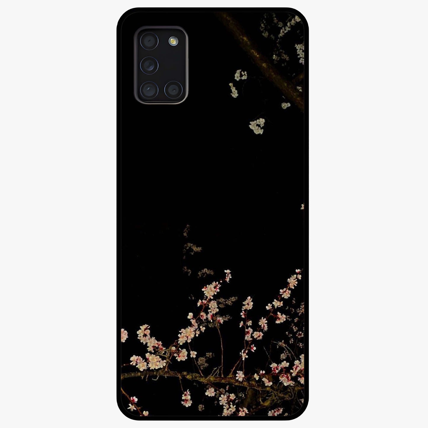 Petal Moon Light With Custom Name Glass Case showing flat back view with floral moonlight artwork and personalized name design.