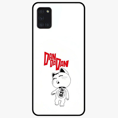 Playful Spirit Charm Glass Case showing flat back view with cheerful charm themed artwork and glossy glass finish.