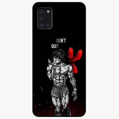 Rise Beyond Limits Glass Case showing flat back view with motivational typography artwork and glossy glass finish.