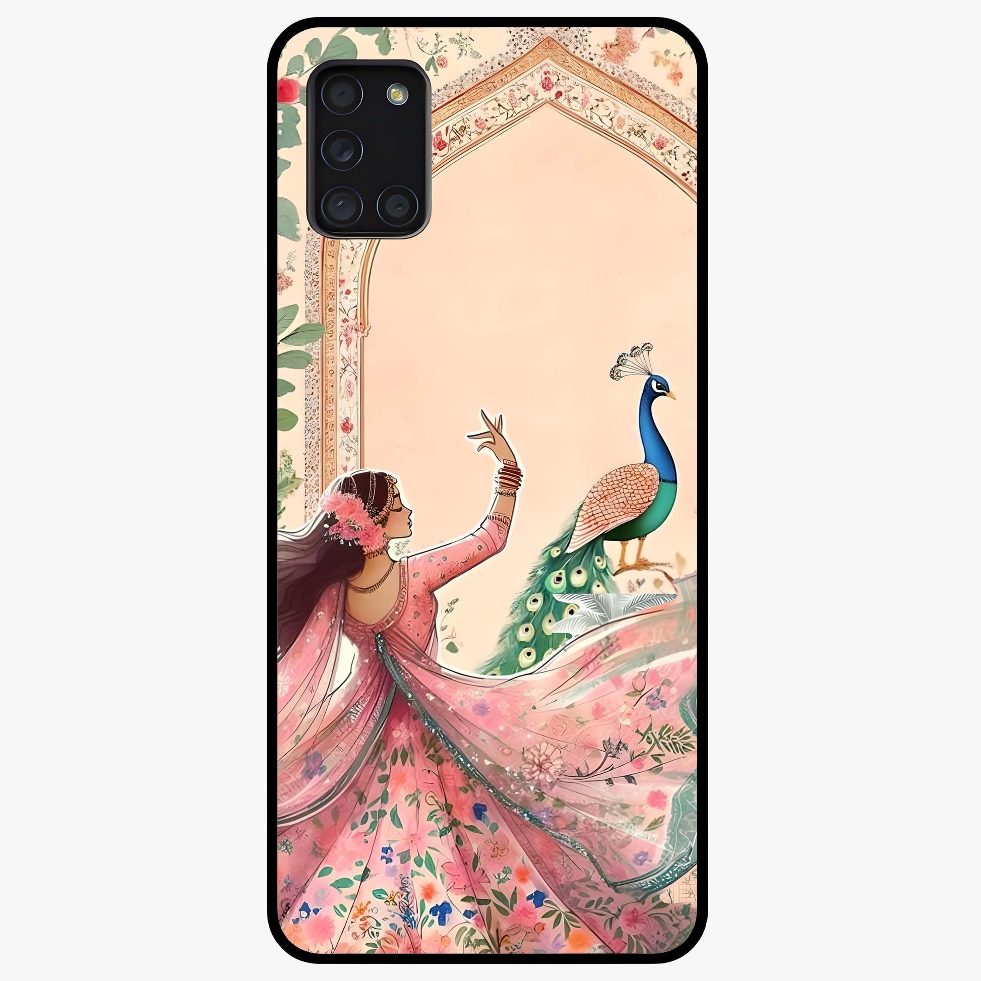 Royal Grace Muse Glass Case showing flat back view with elegant artistic artwork and glossy glass finish.
