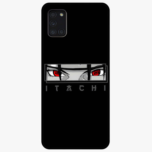Scarlet Gaze Dominance Glass Case showing flat back view with striking red themed artwork and glossy glass finish.