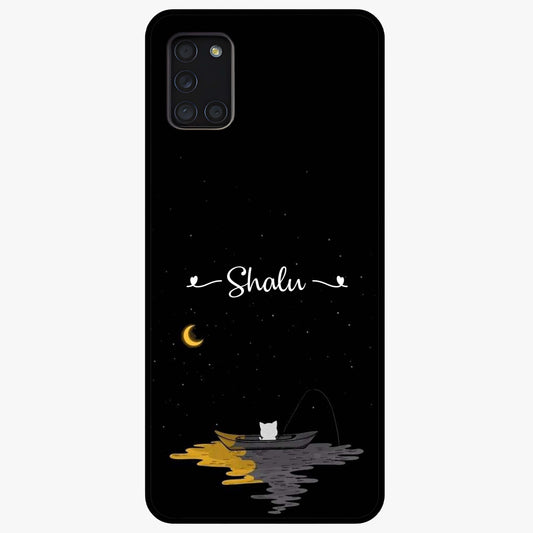 Silent Night Row Glass Case showing flat back view with calm night themed artwork and glossy glass finish.