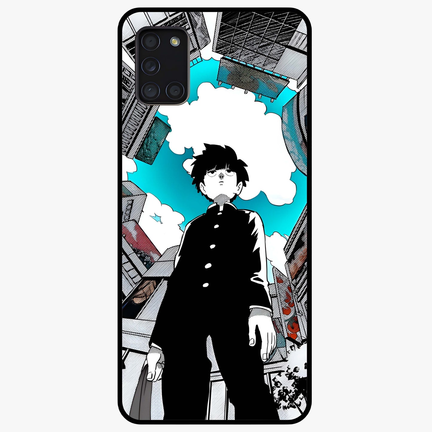 Silent Psychic Awakening Glass Case showing flat back view with mystical psychic themed artwork and glossy glass finish.