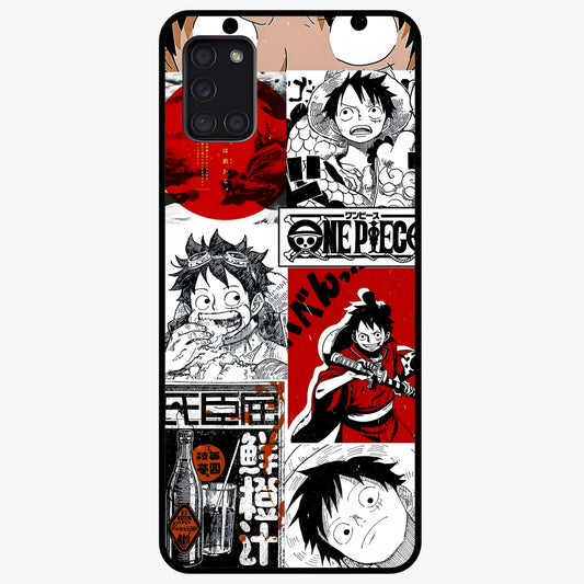 Strawhat Chaos Panels Glass Case showing flat back view with anime inspired chaos panel artwork and glossy glass finish.