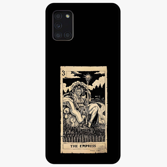 The Empress Glass Case showing flat back view with regal feminine artwork and glossy glass finish.