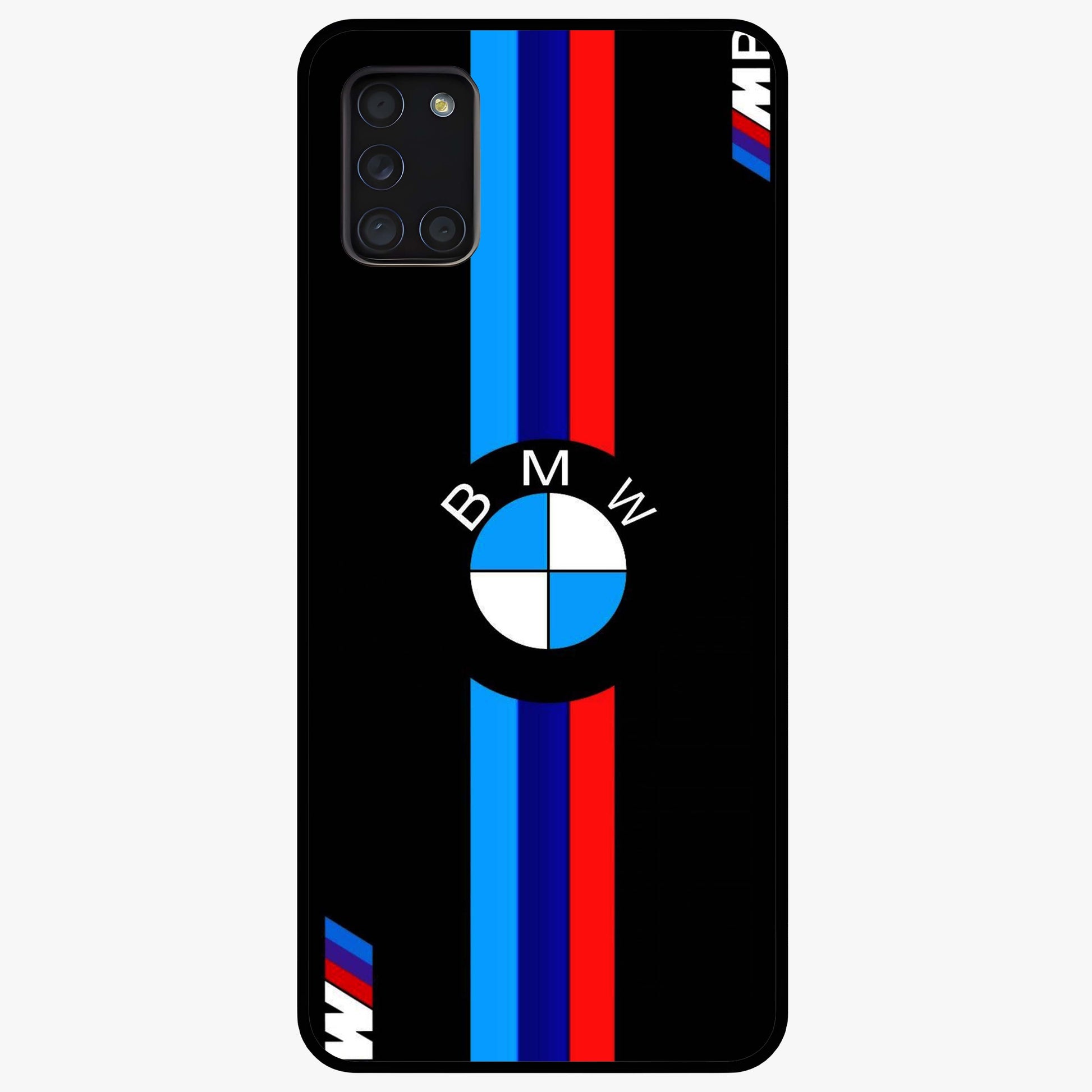 Turbo BMW Beast Glass Case showing flat back view with high performance sports car artwork and glossy glass finish.