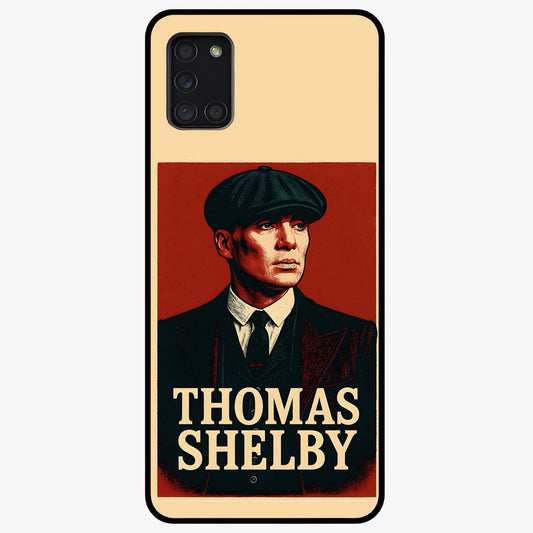 Vintage Mafia Authority Glass Case showing flat back view with bold vintage mafia inspired artwork and glossy glass finish.