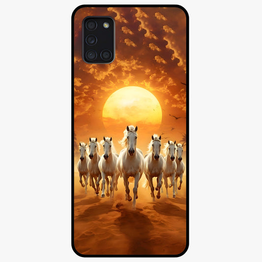 Wild Sunset Majesty Glass Case showing flat back view with majestic sunset landscape artwork and glossy glass finish.