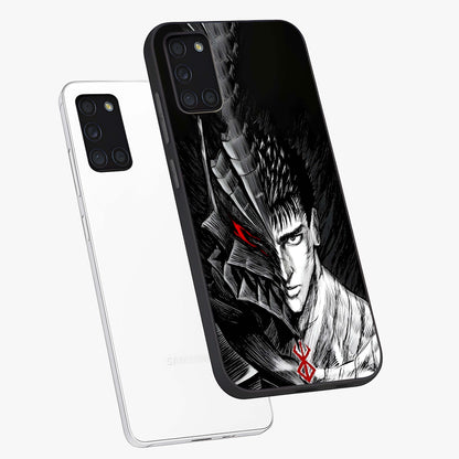 Berserker Blood Oath Glass Case displayed in angled mockup highlighting dark fantasy graphic design and powerful theme.