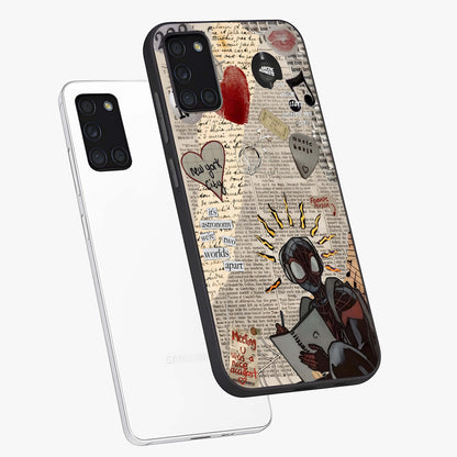 City Dream Sketch Glass Case displayed in angled mockup highlighting minimal city illustration with aesthetic sketch style.