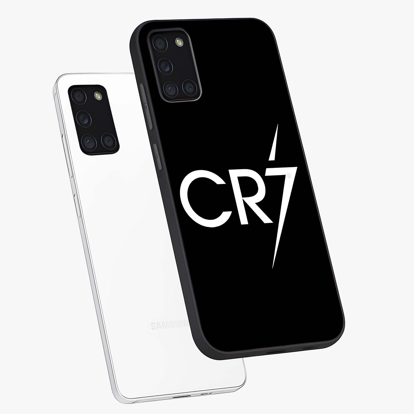 Cr7 Elite Strike Glass Case displayed in angled mockup highlighting powerful sports graphic with bold athletic theme.