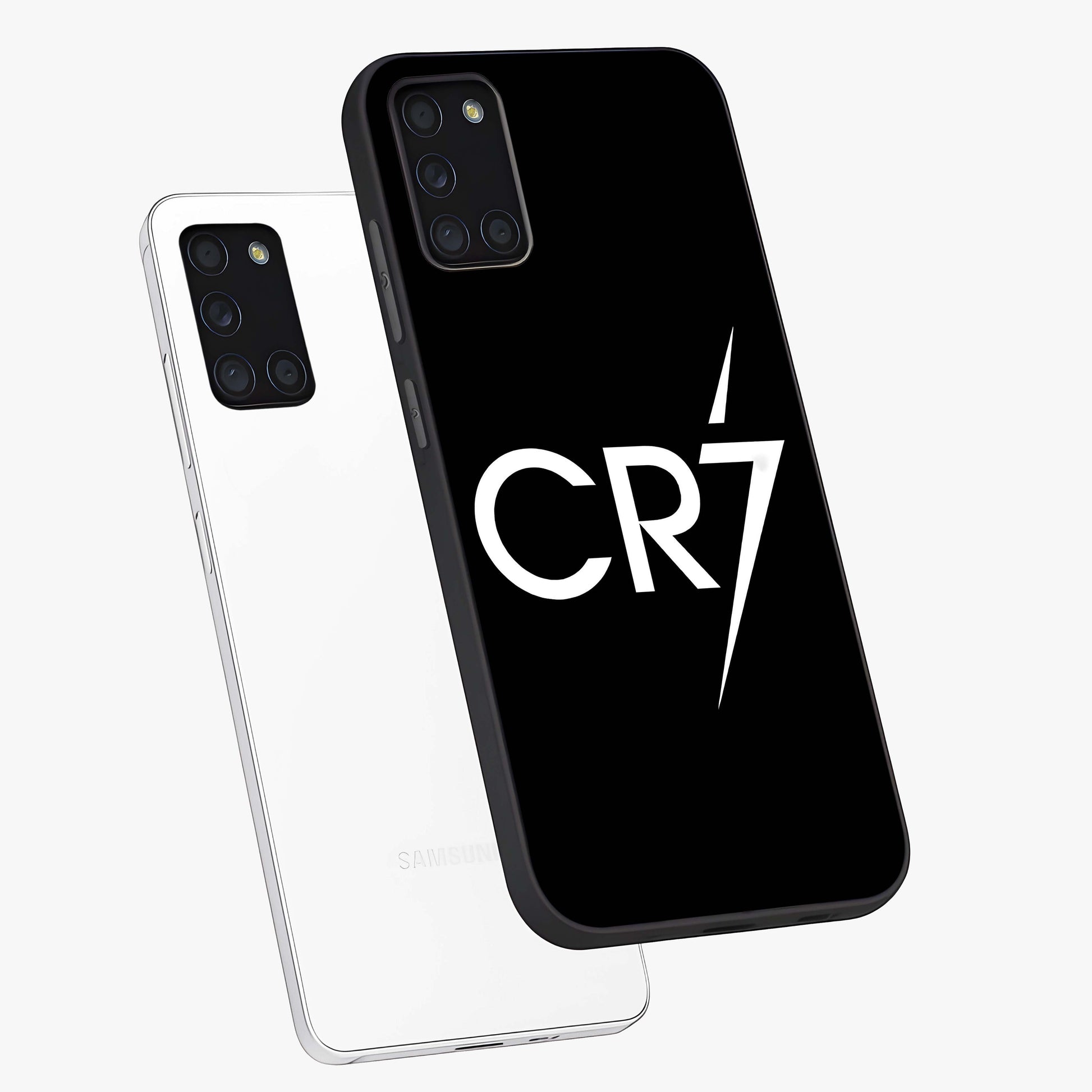 Cr7 Elite Strike Glass Case displayed in angled mockup highlighting powerful sports graphic with bold athletic theme.