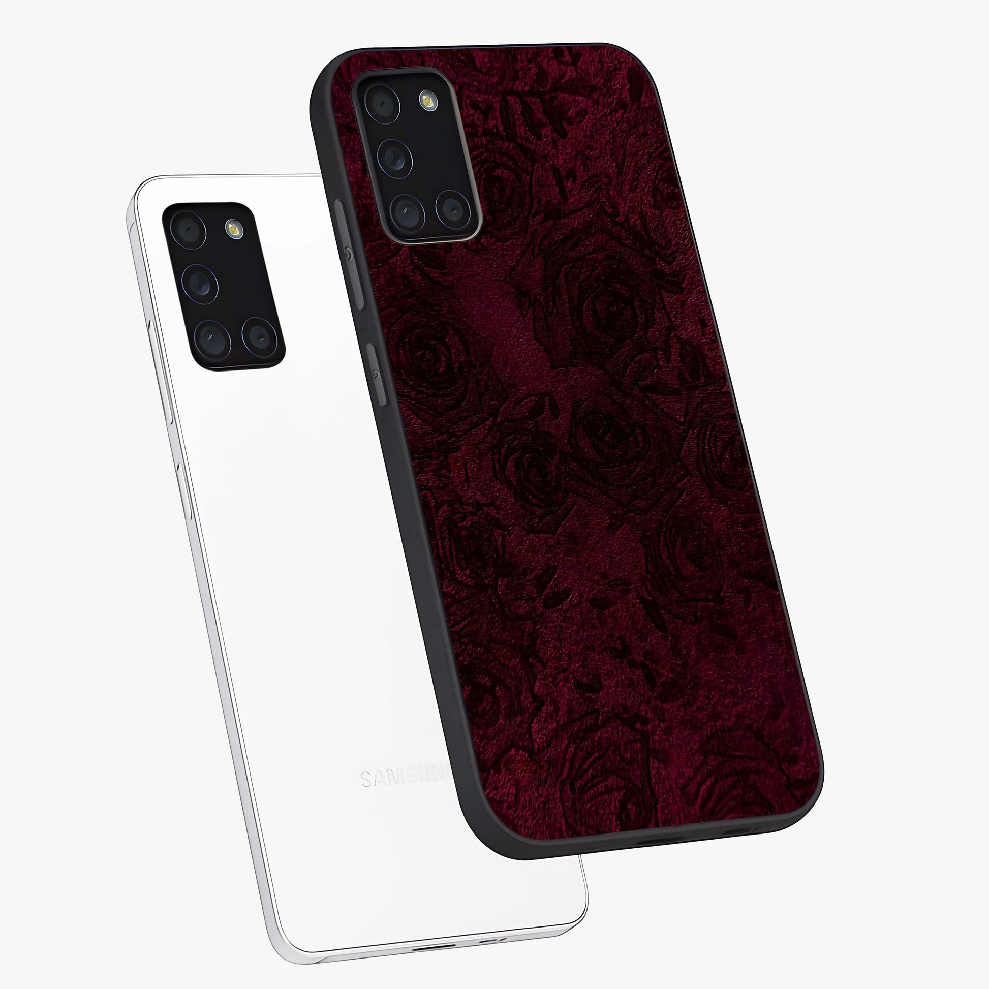Crimson Fade Flow Glass Case displayed in angled mockup highlighting smooth gradient design with modern aesthetic style.