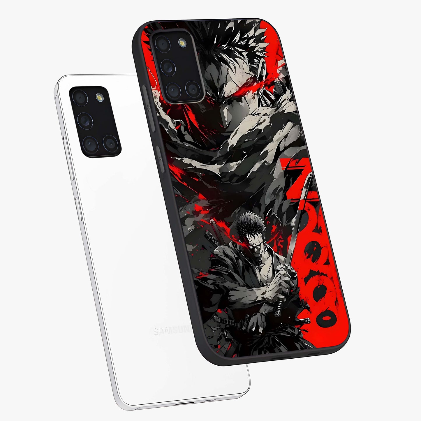 Demon Sword Resolve Glass Case displayed in angled mockup highlighting powerful demon sword illustration with dark fantasy aesthetic.