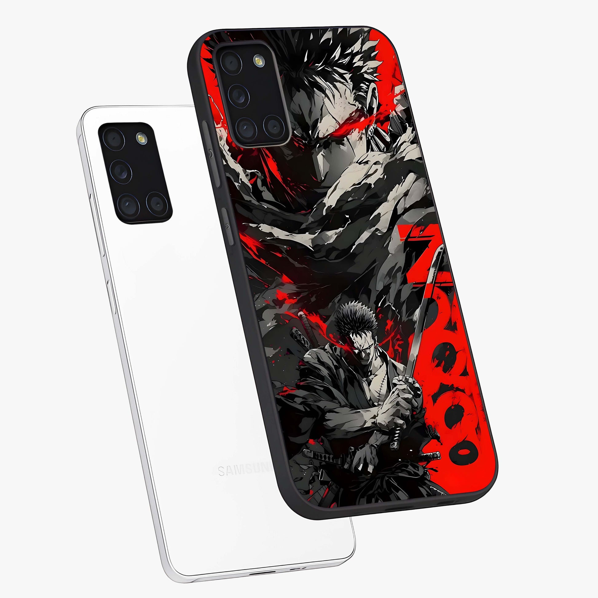 Demon Sword Resolve Glass Case displayed in angled mockup highlighting powerful demon sword illustration with dark fantasy aesthetic.